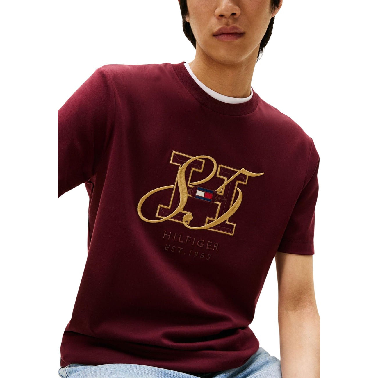 Tommy Hilfiger T-shirt Uomo Bordeaux