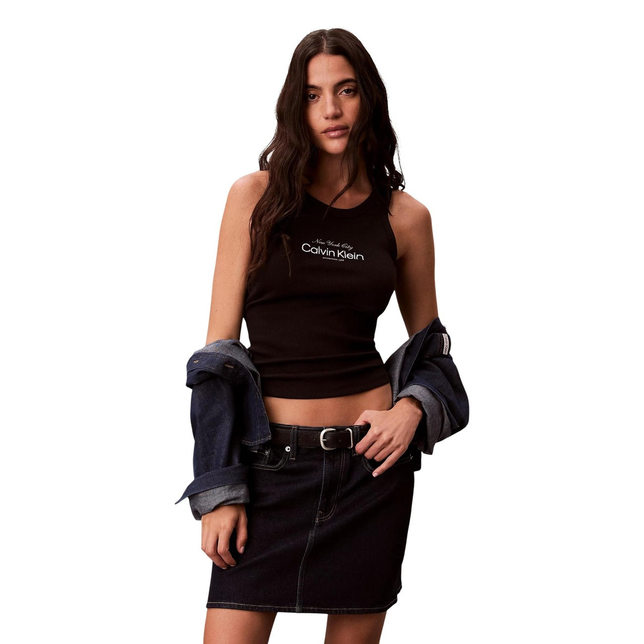 Top LV047F816G Calvin Klein Nero