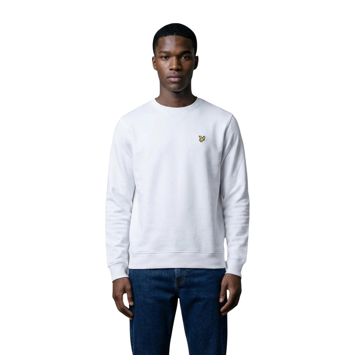 Lyle & Scott Felpa in Cotone Uomo Nero CREW NECK