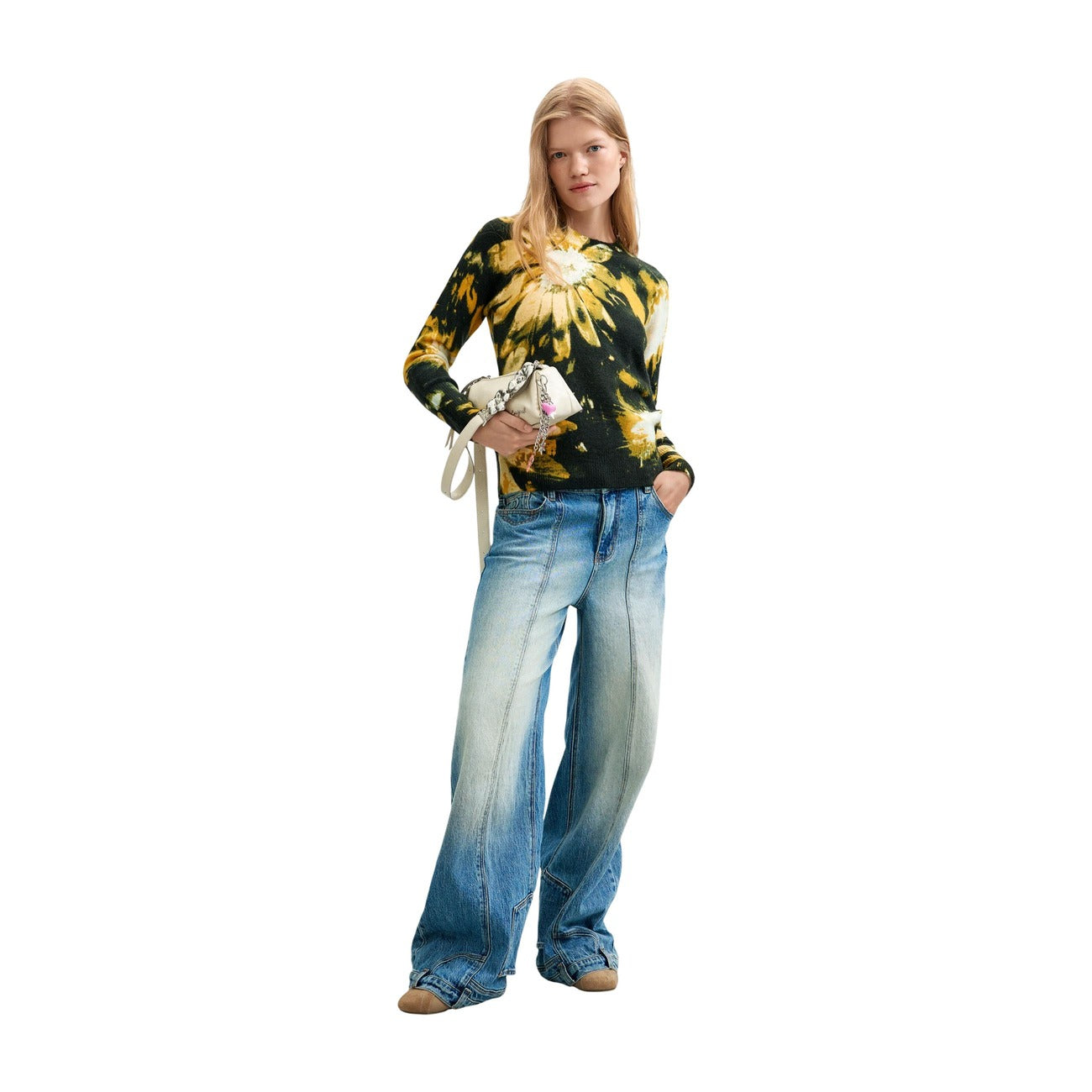 Desigual Maglia in Acrilico Donna Nero JERS_DARKBOTANIC