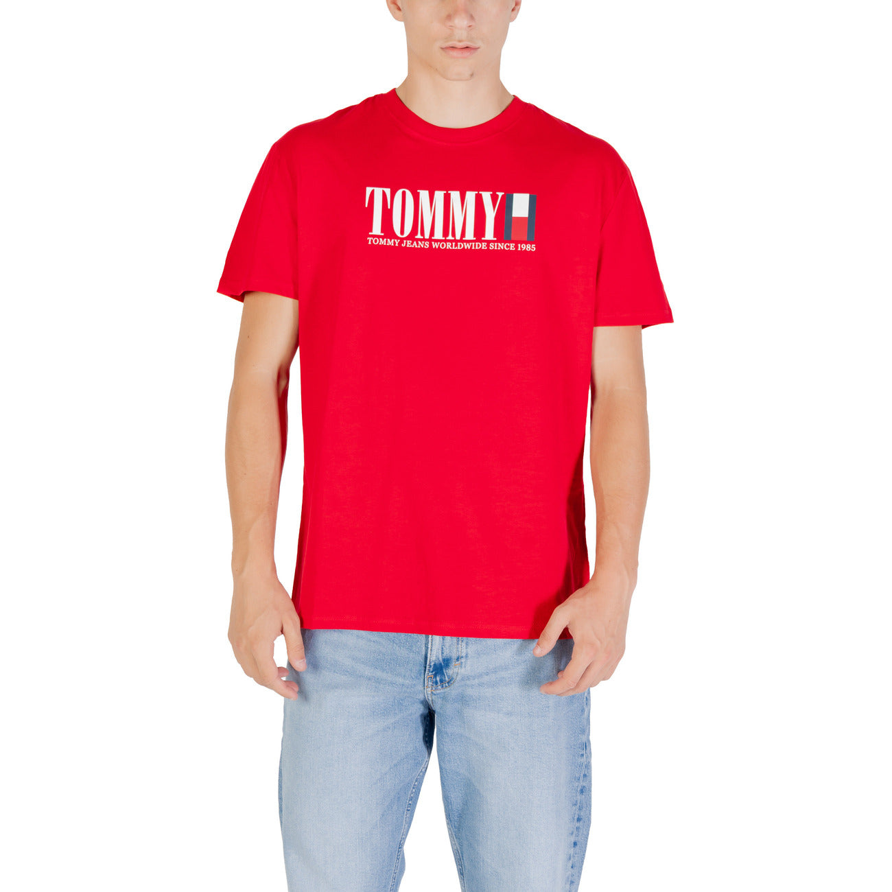 T-shirt Uomo a Stampa Rossa Autunno/Inverno Tommy Hilfiger Jeans