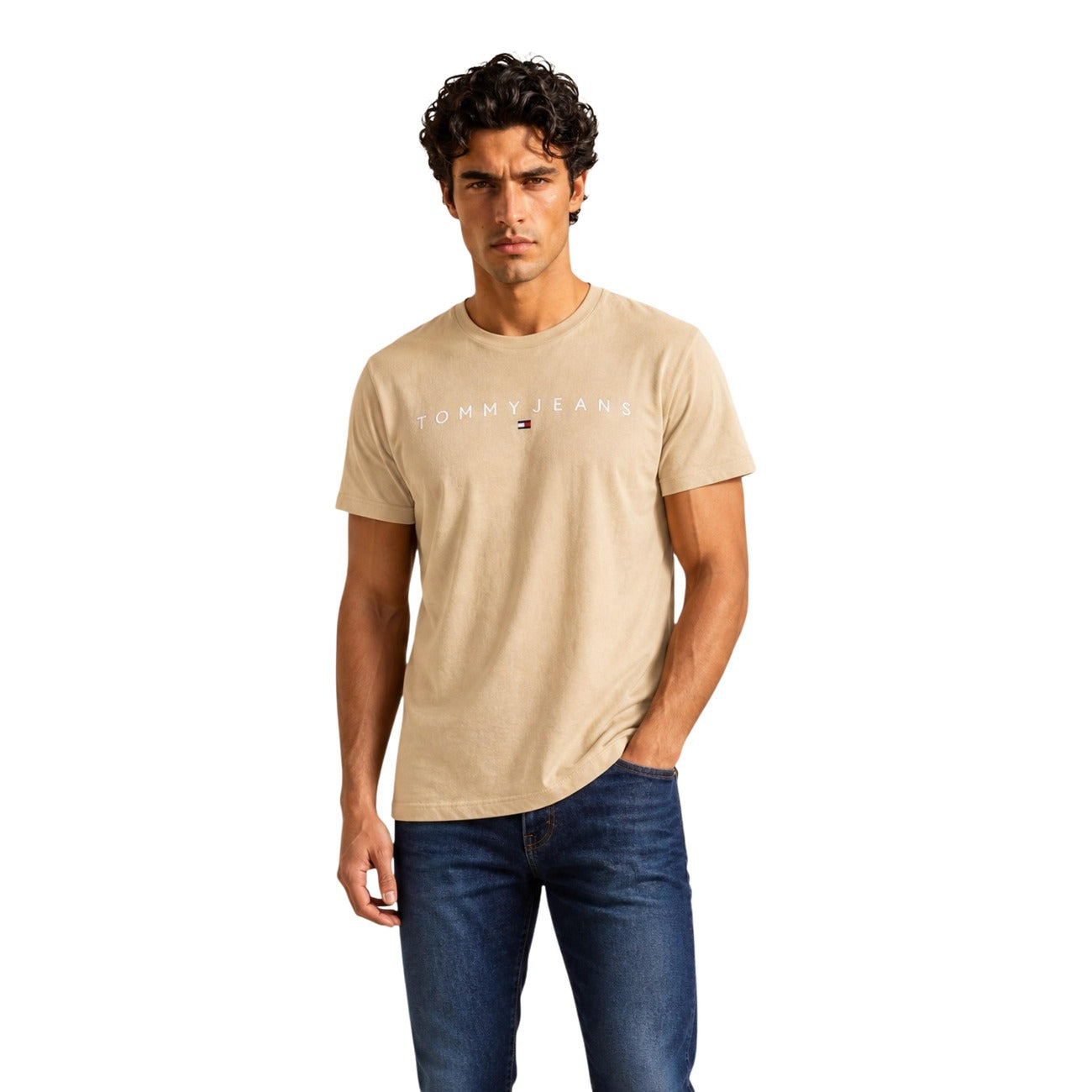 Tommy Hilfiger Jeans T-shirt in Cotone Uomo Bordeaux TJM REG LINEAR LOGO