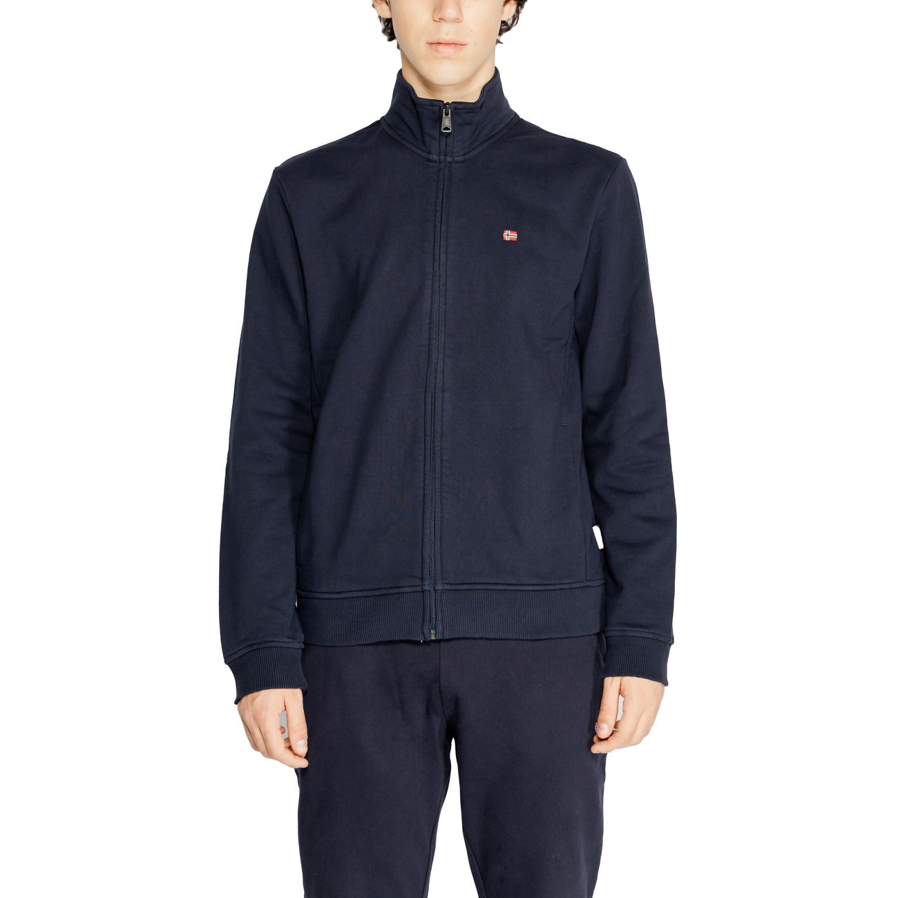 Felpa Uomo Napapijri Blu con Cerniera - Cotone Autunno/Inverno