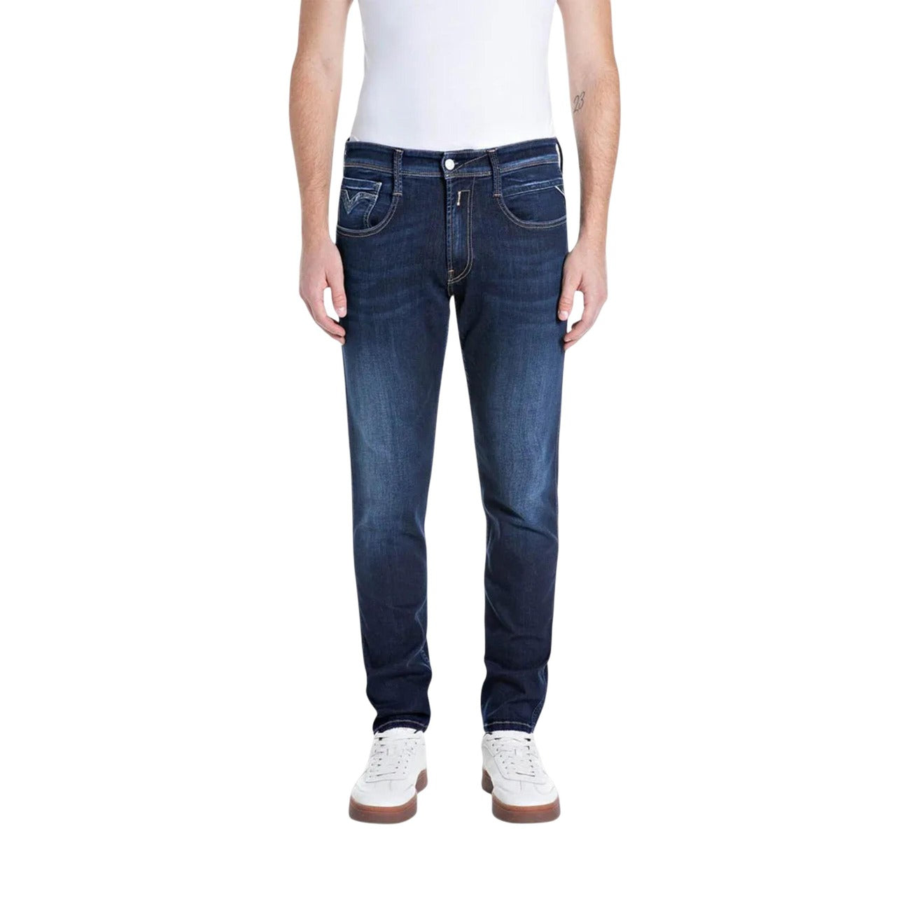 Replay Jeans in Cotone Uomo Blu 10 OZ DARK INDIGO POWER STRETCH DENIM