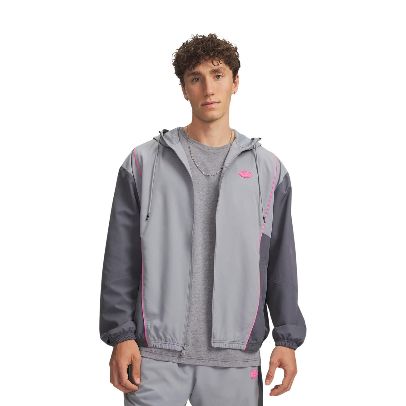 Under Armour Giacca in Poliestere Uomo Grigio UA RIVAL WOVEN CB JACKET