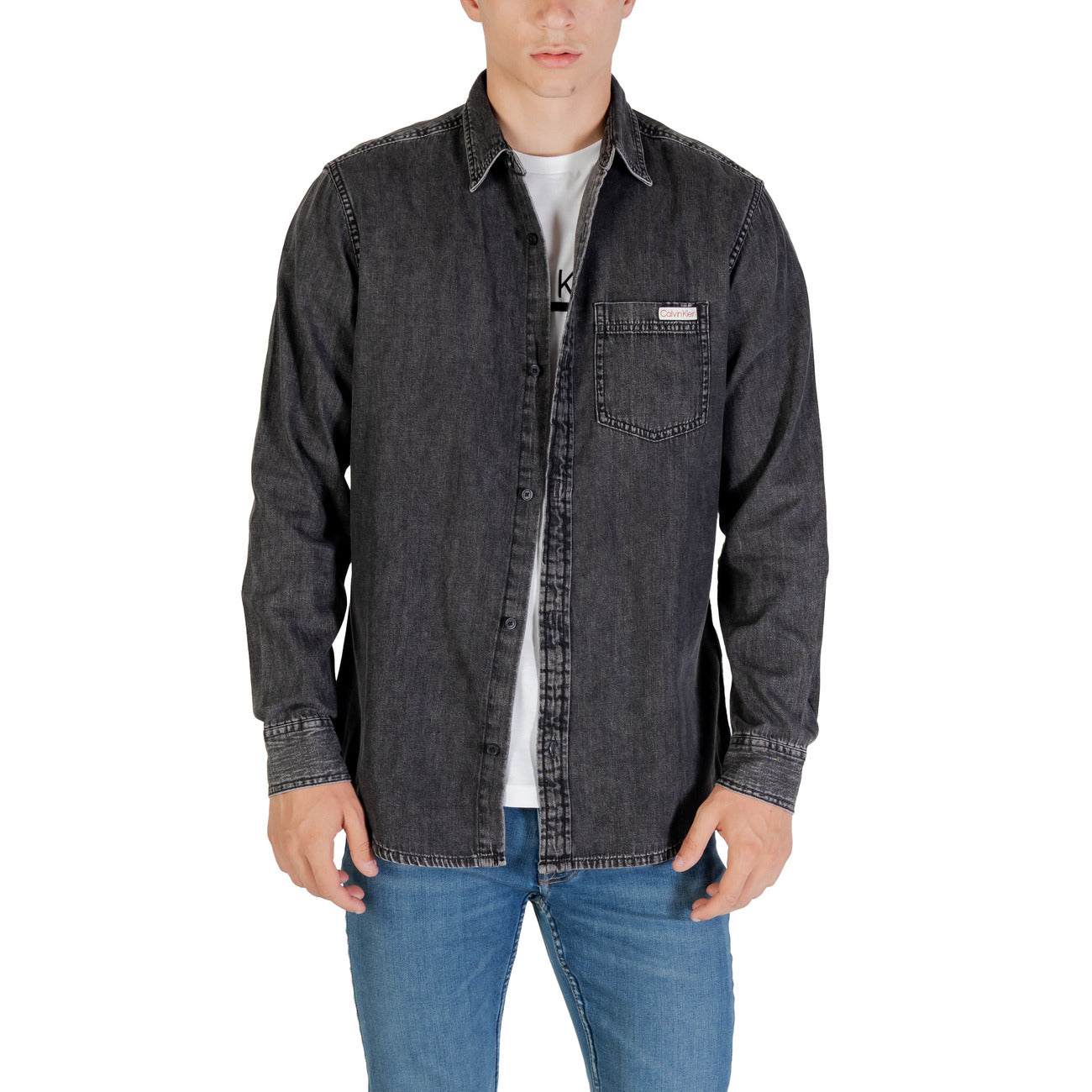 Camicia Uomo Nera in Cotone Autunno/Inverno Calvin Klein Jeans