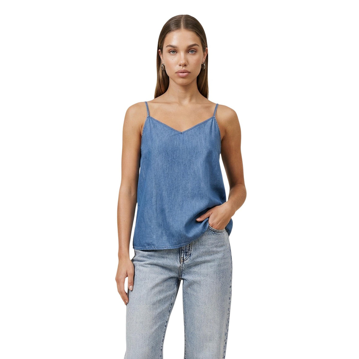 Only Canotta in Tessuto Donna Blu ONLNOVA AZURE SINGLET WVN
