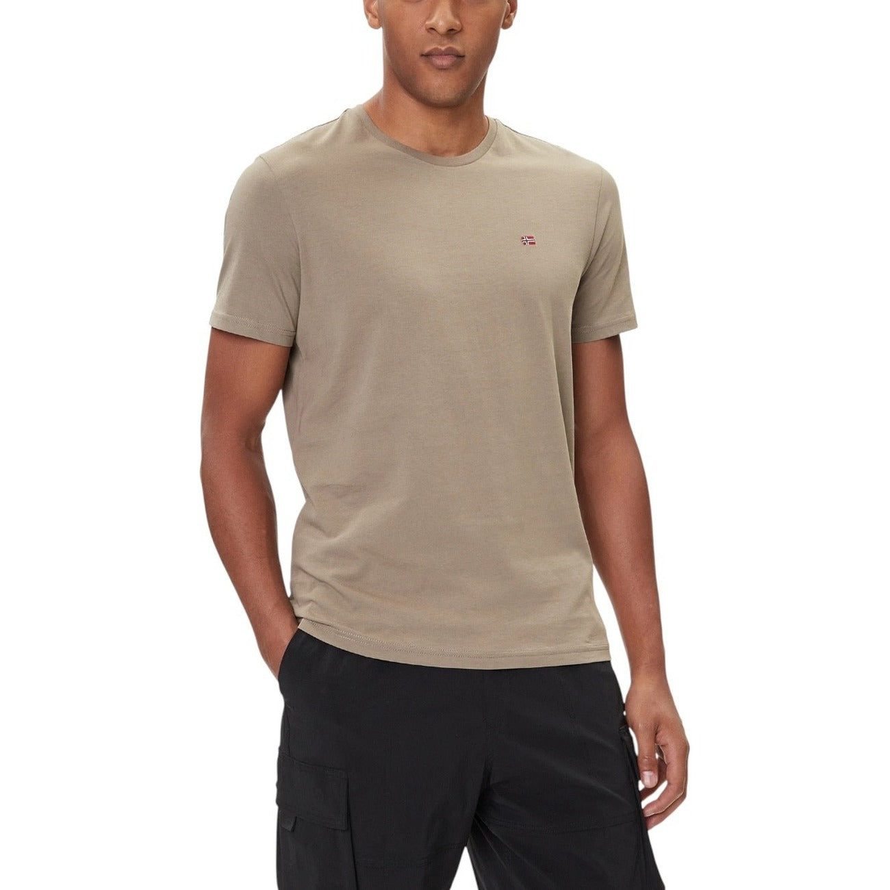 T-shirt Uomo Maniche Corte Beige Autunno/Inverno Napapijri