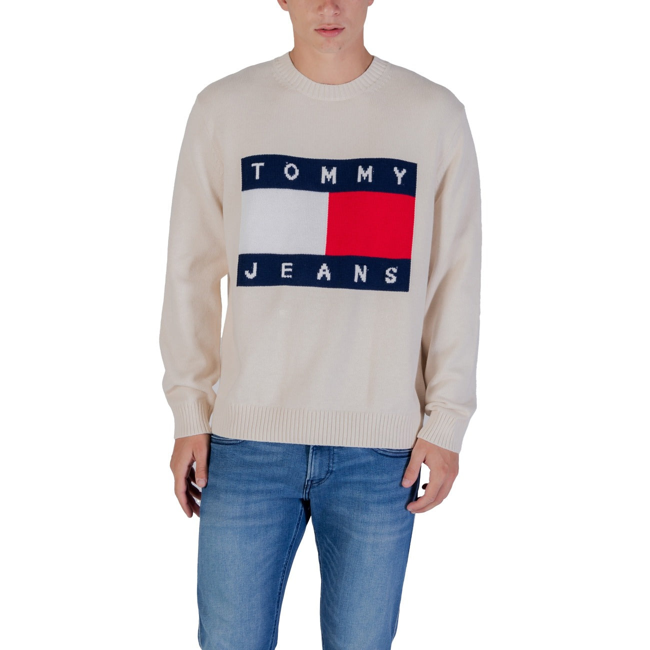 Maglia Uomo Tommy Hilfiger Jeans Cotone Organico Beige A/I