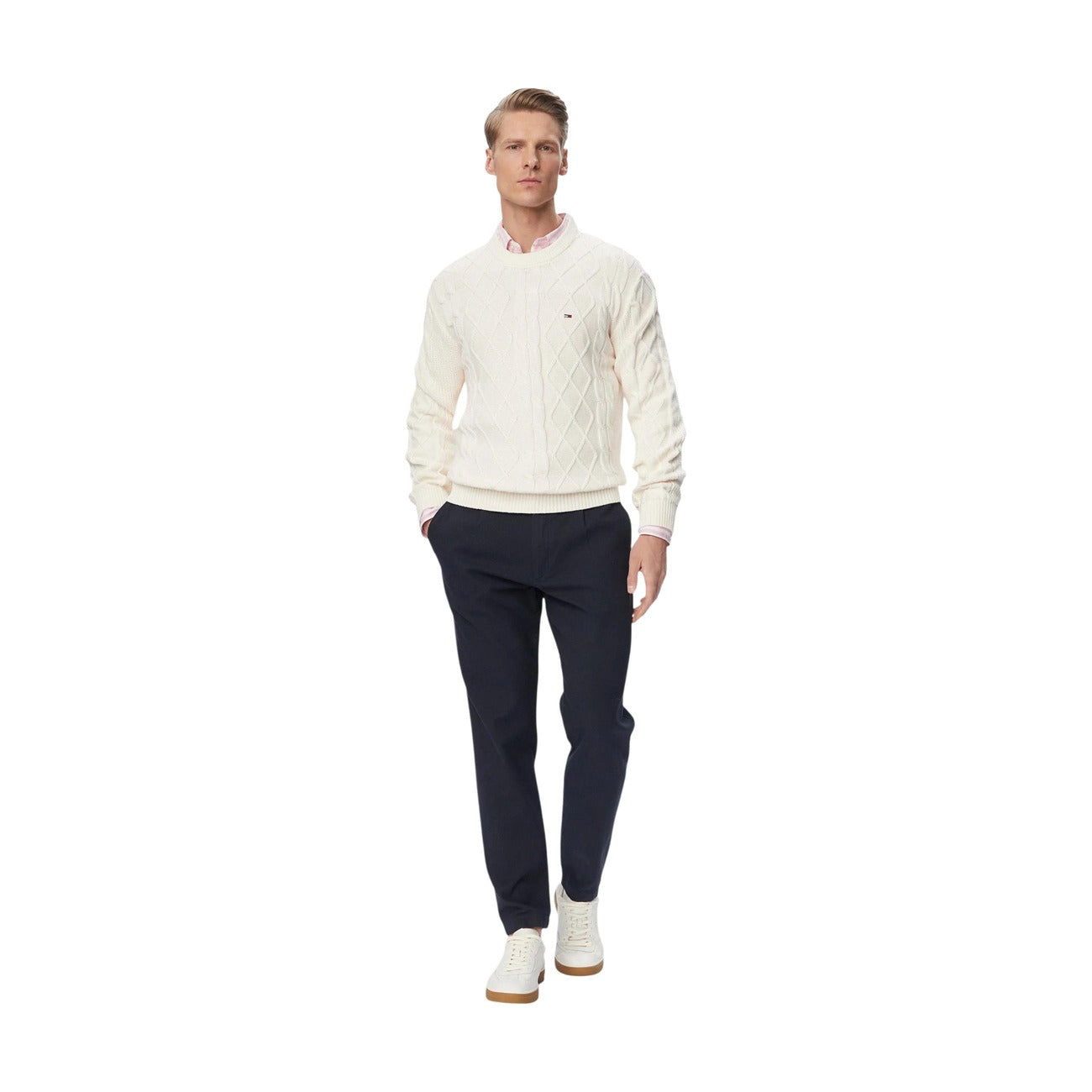 Tommy Hilfiger Jeans Maglia in Cotone Uomo Bianco