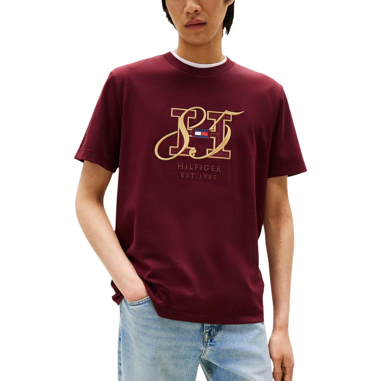 Tommy Hilfiger T-shirt Uomo Bordeaux