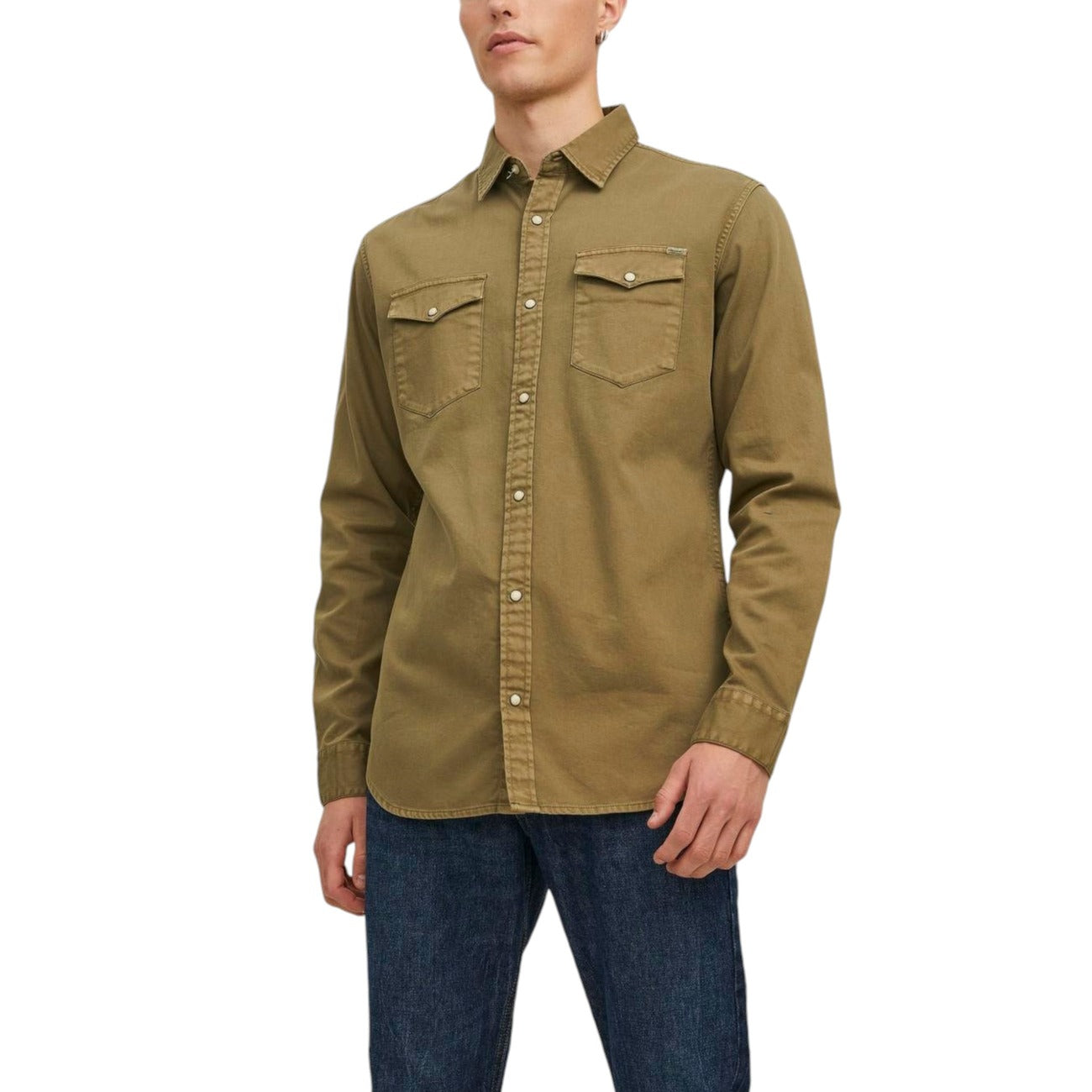 Camicia Lunga Classica Verde Uomo Jack & Jones