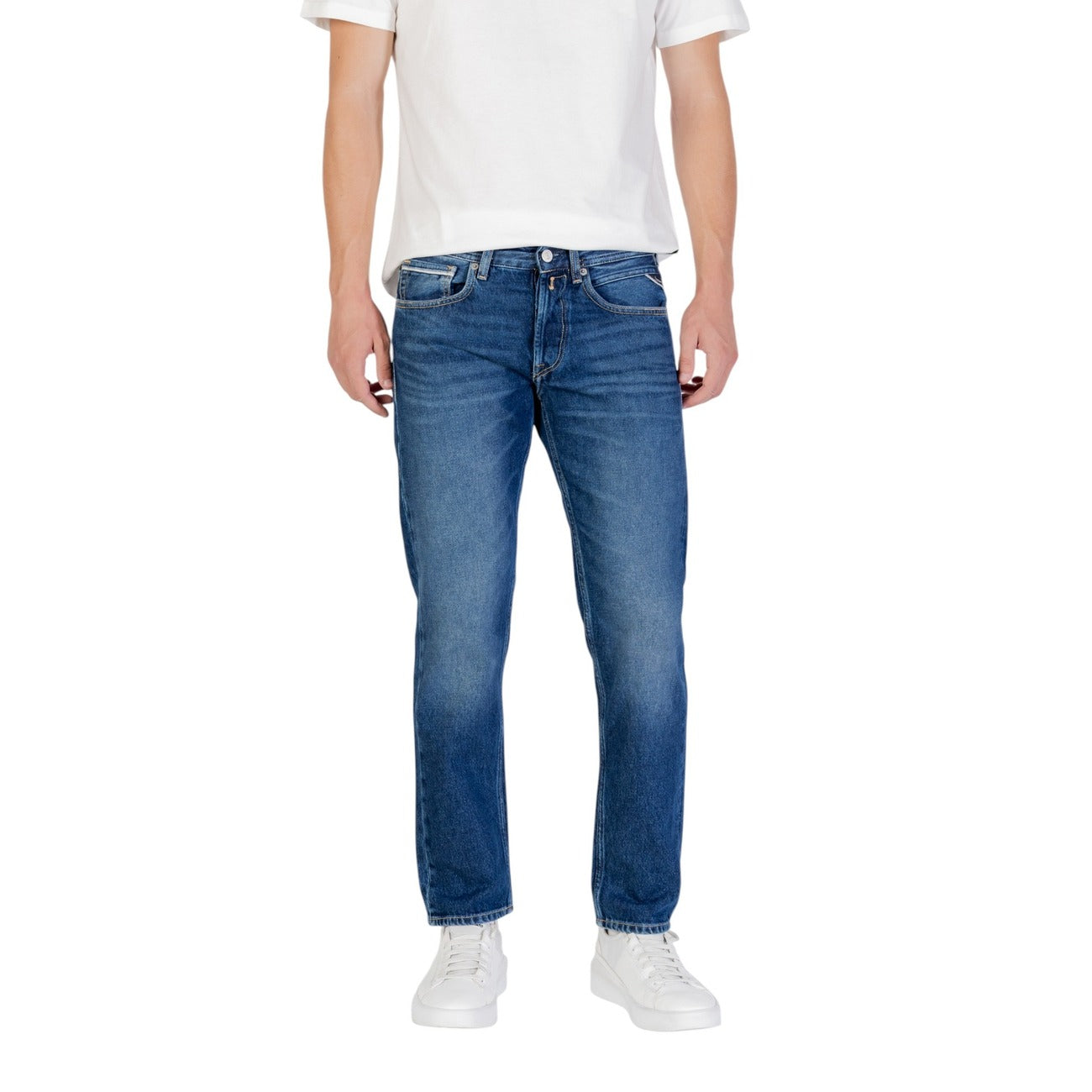 Jeans Uomo Replay Blu Effetto Consumato