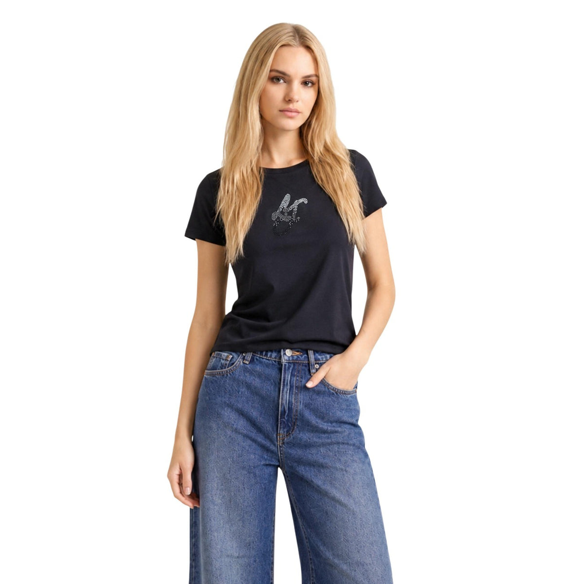 Liu Jo T-shirt in Cotone Donna Bordeaux BASIC