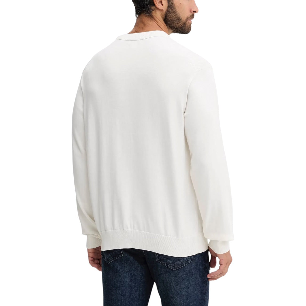 Calvin Klein Jeans Maglia Uomo Cotone Collo Tondo Bianco A/I