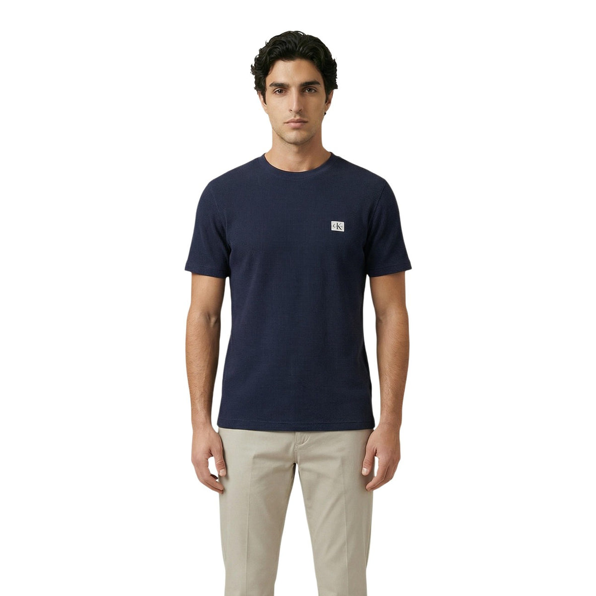 Calvin Klein Jeans T-shirt in Cotone Uomo Beige LV04RD008G