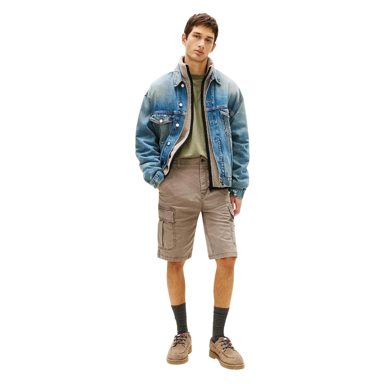 Tommy Hilfiger Jeans Bermuda in Cotone Uomo Beige