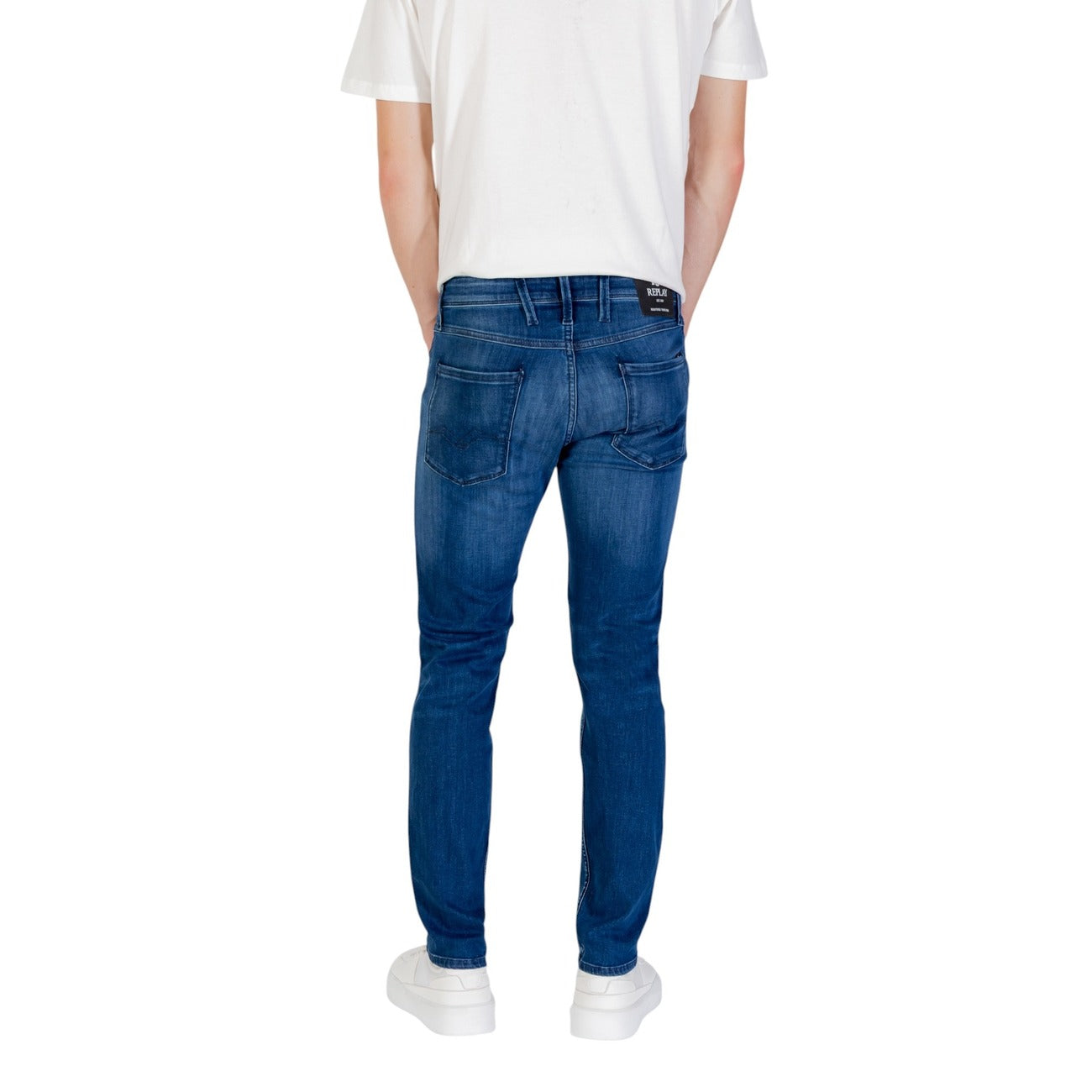 Replay Jeans Uomo Blu Chiusura Zip e Bottone
