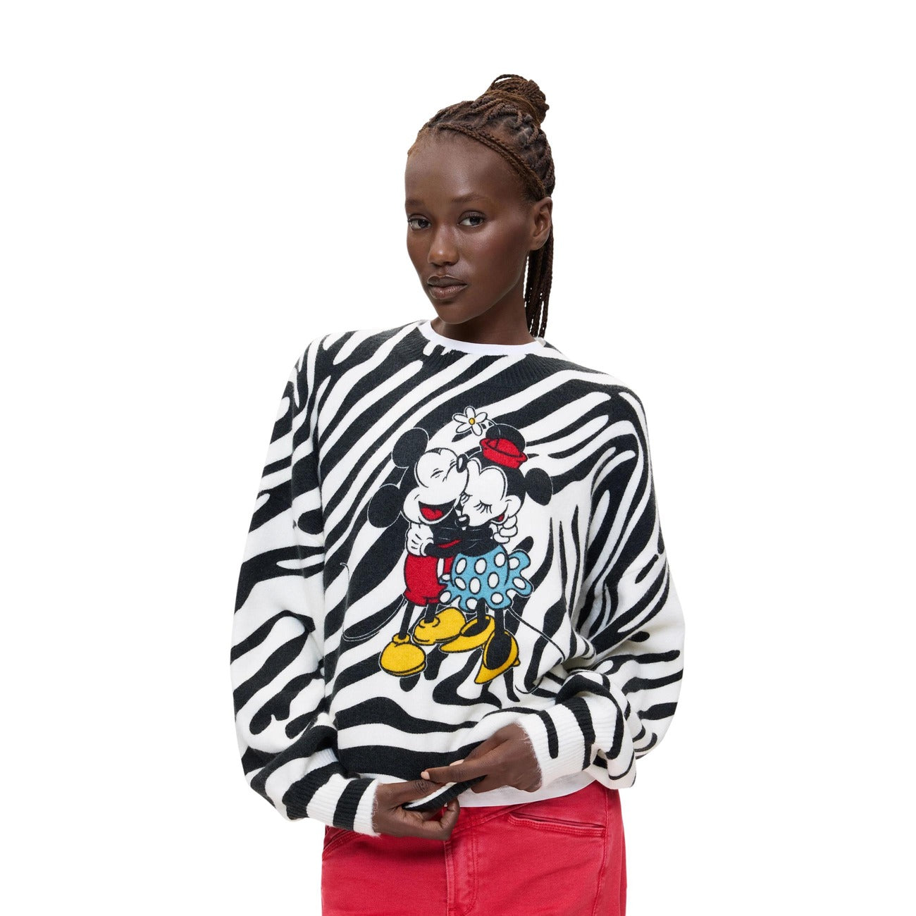 Desigual Maglia in Acrilico Donna Nero JERS_HUG MICKEY