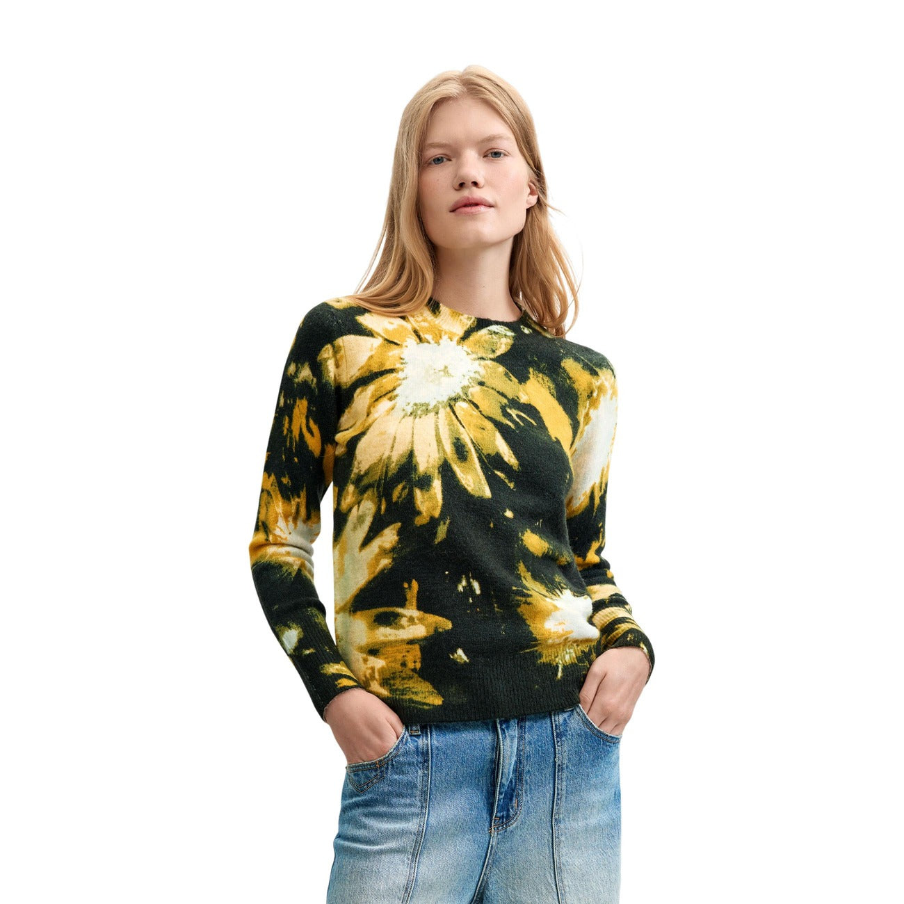 Desigual Maglia in Acrilico Donna Nero JERS_DARKBOTANIC