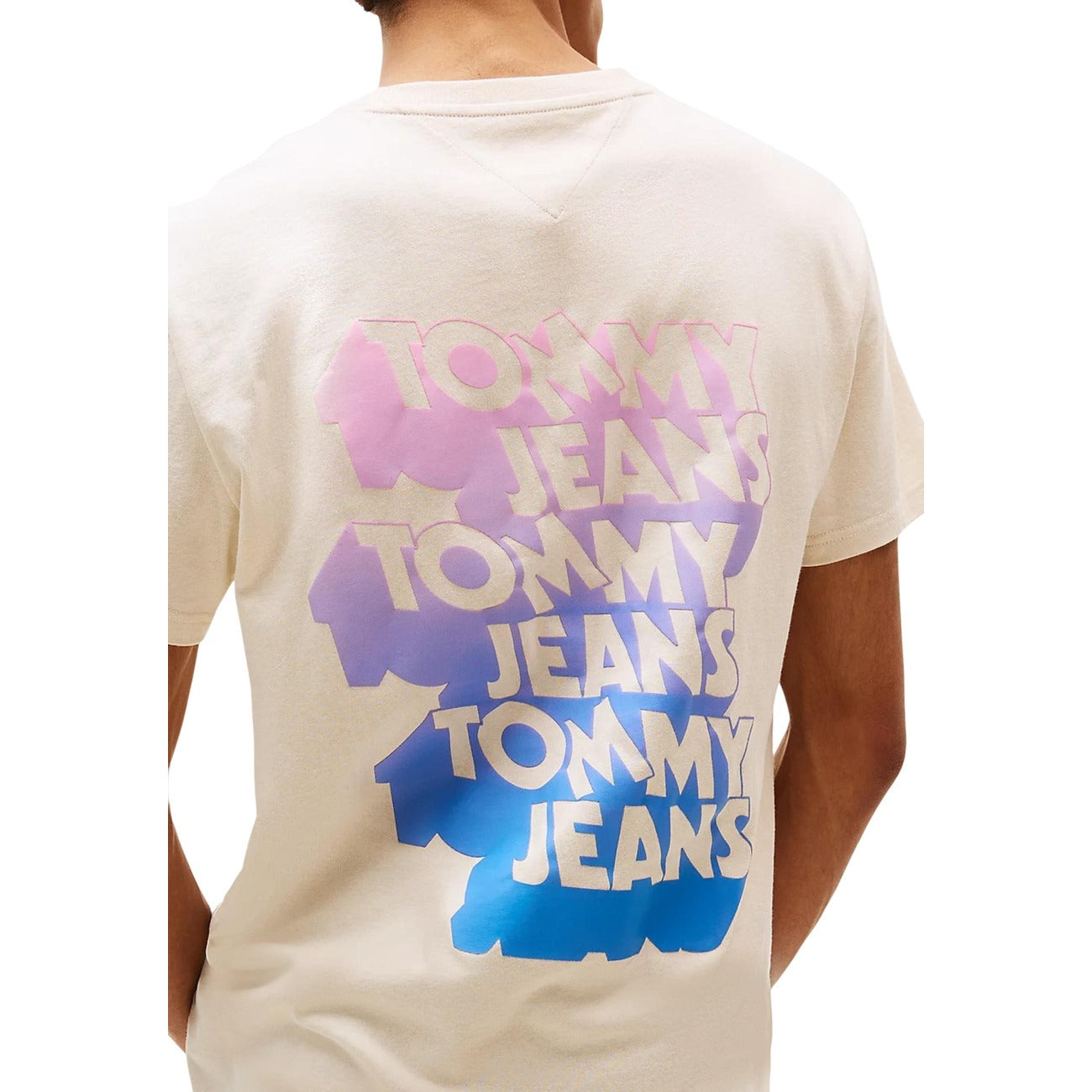T-shirt Uomo Stampa Beige Tommy Hilfiger Jeans