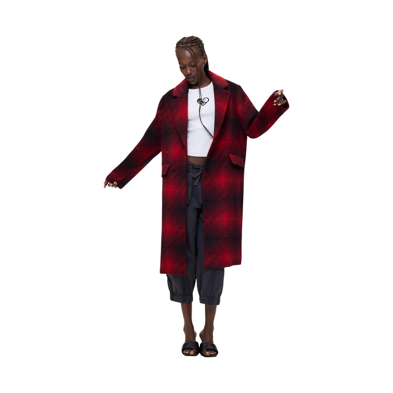 Desigual Cappotto in Poliestere Donna Rosso COAT_MUMBAI