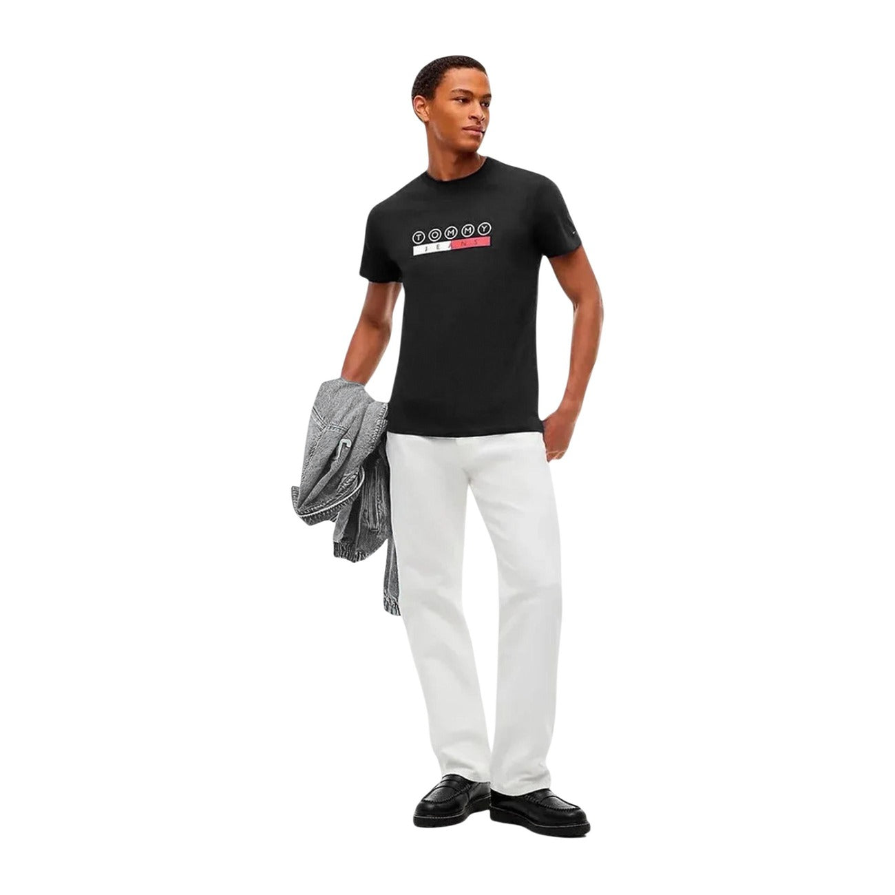 Tommy Hilfiger Jeans T-shirt in Cotone Uomo Nero