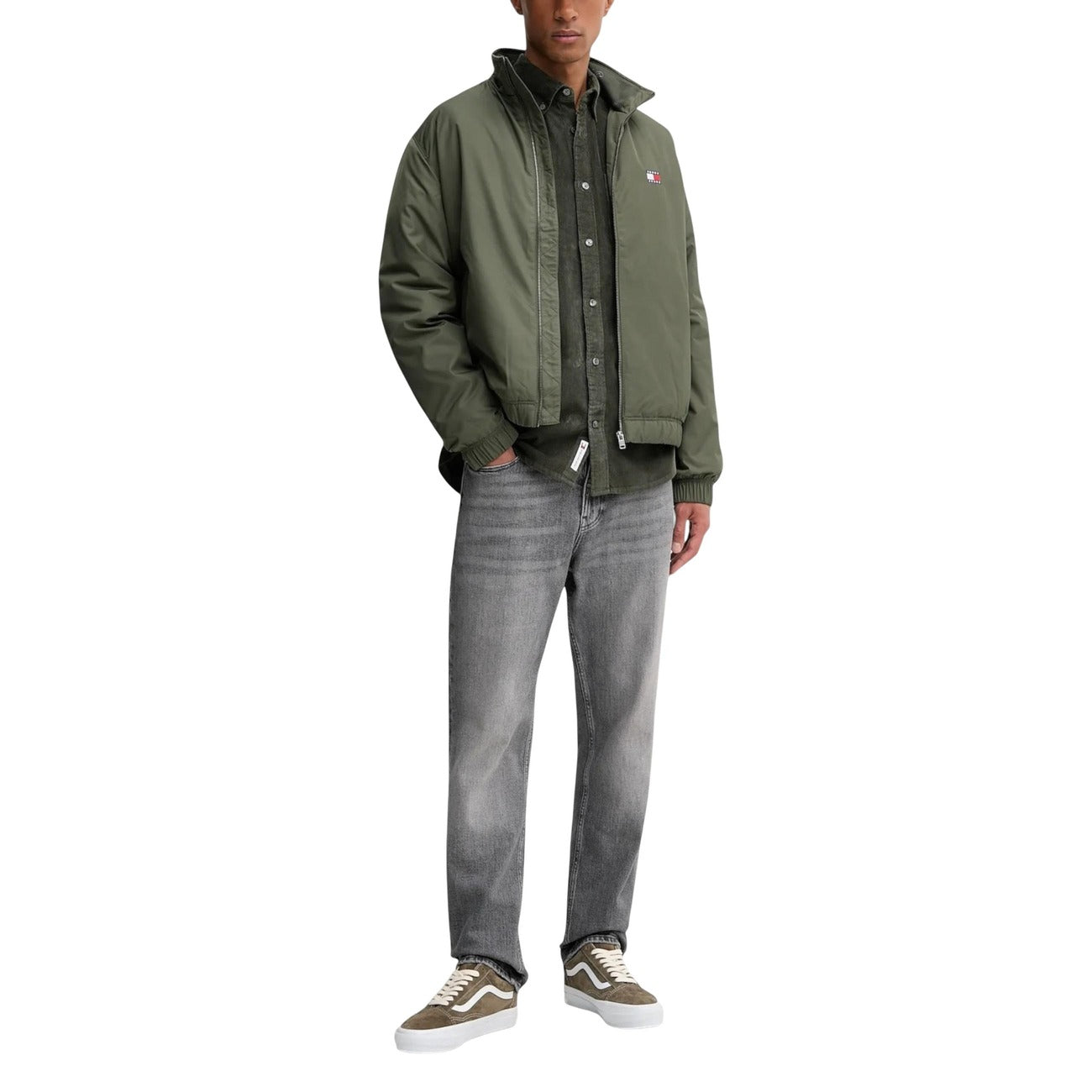 Camicia Classica Uomo Verde - Tommy Hilfiger Jeans