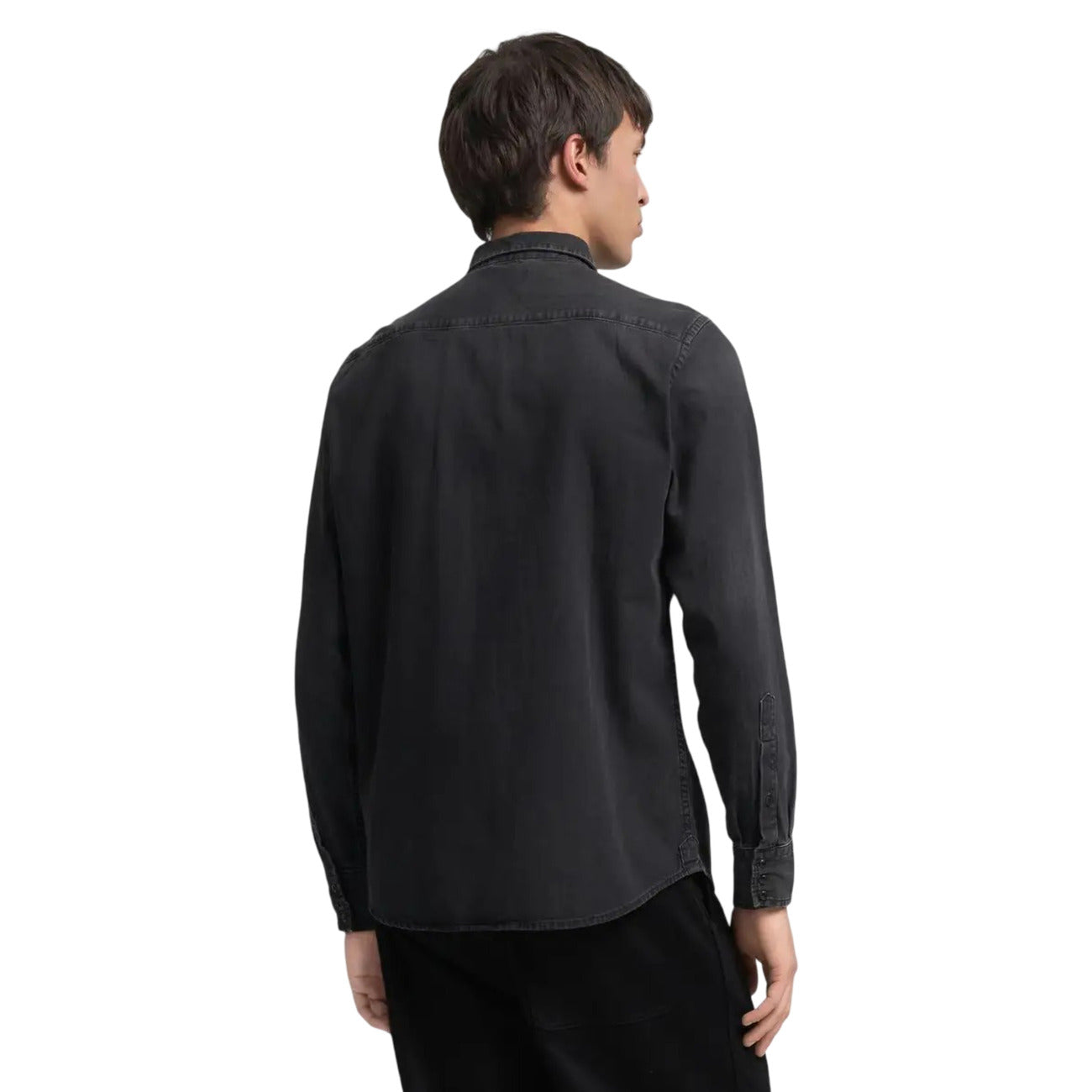 Camicia Classica Nera a Maniche Lunghe Uomo Replay