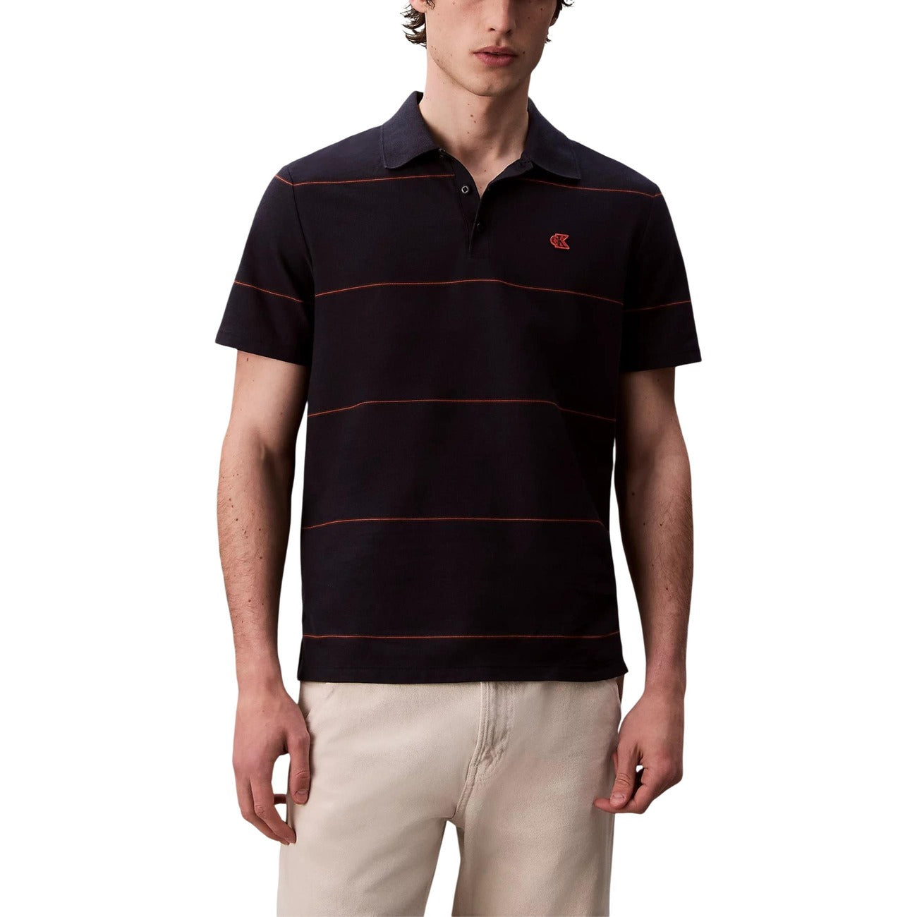 Polo a Righe Calvin Klein Blu