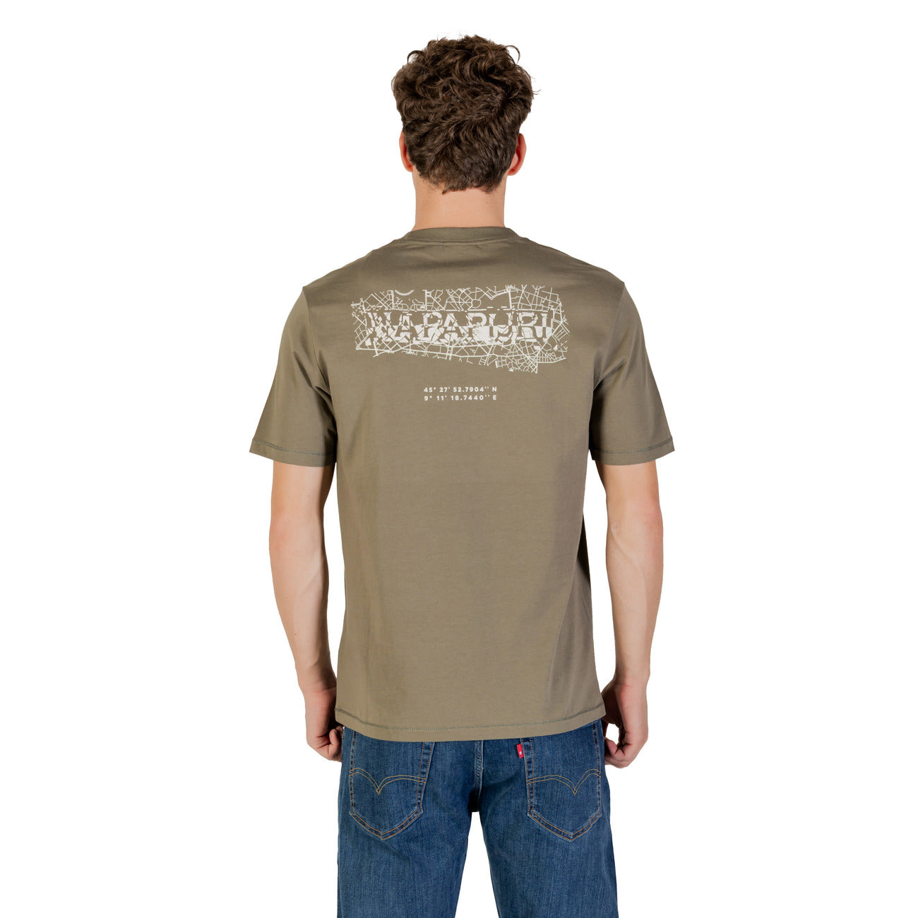 T-shirt Uomo Cotone Verde Autunno/Inverno Napapijri