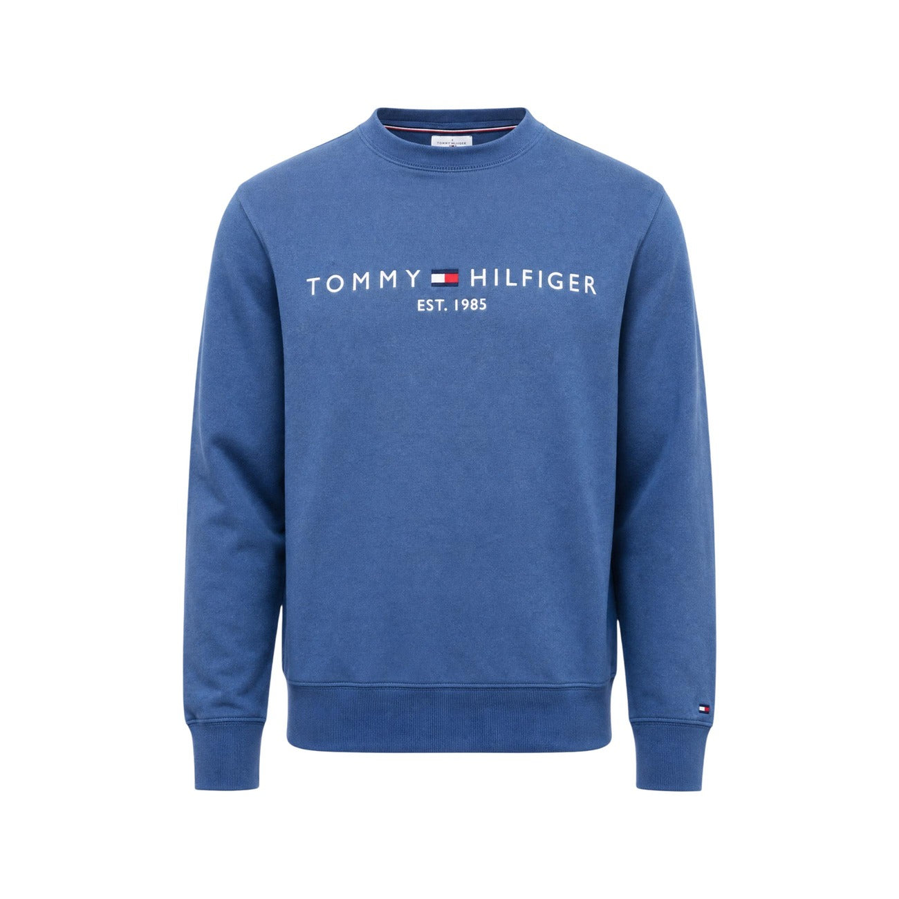 Tommy Hilfiger Felpa in Cotone Uomo Blu