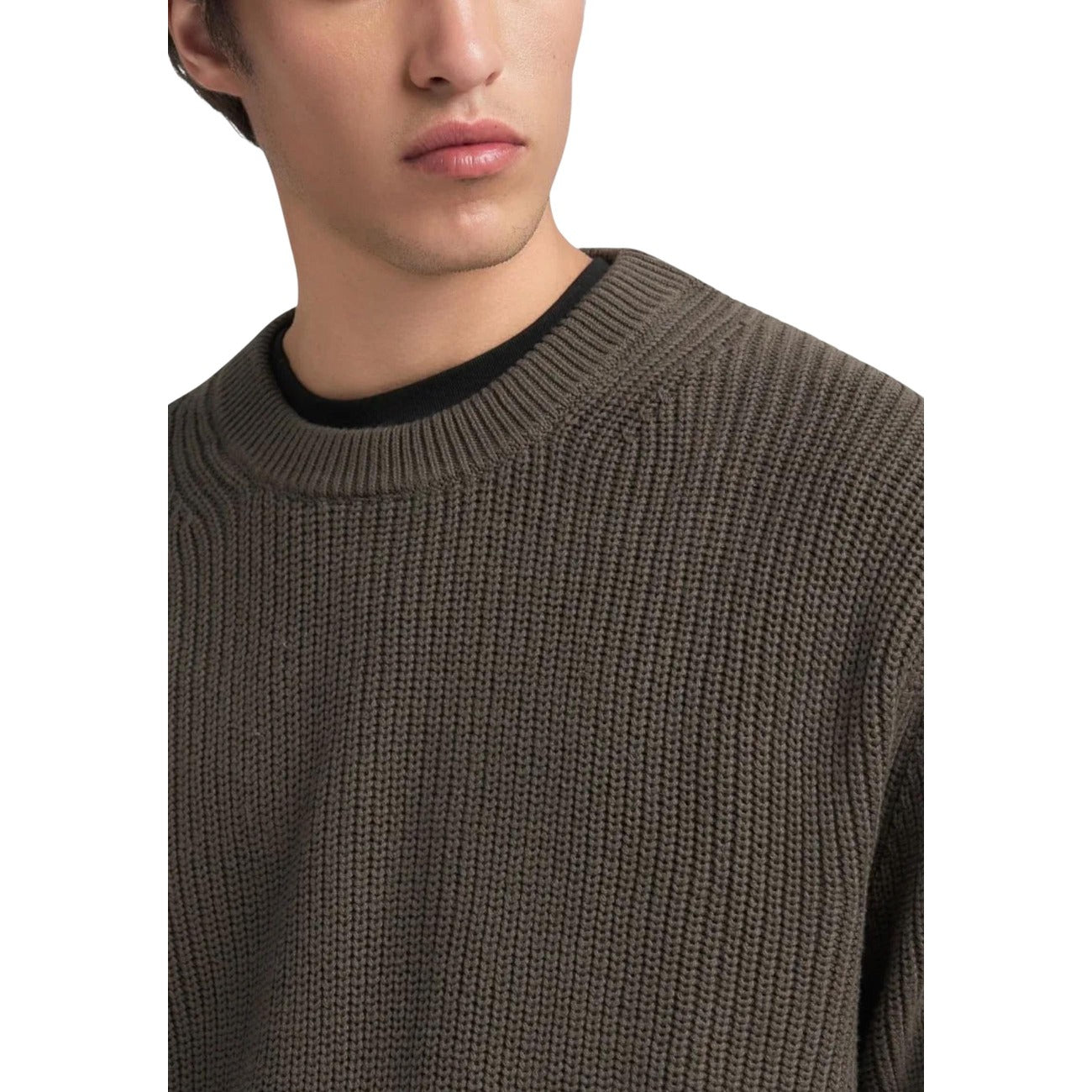 Replay Maglia Uomo Lunga Verde Cotone A/I