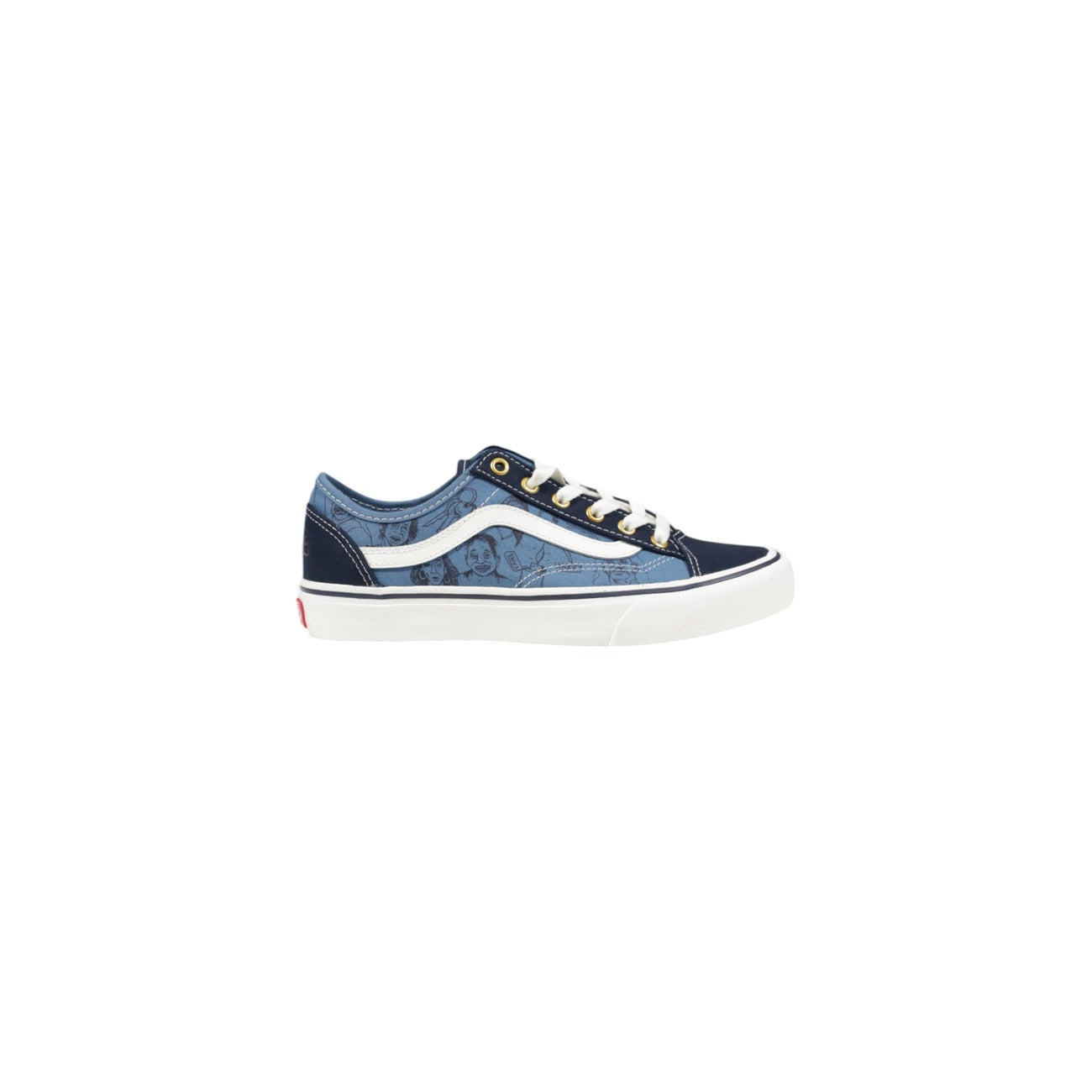 Sneakers in pelle blu con stampa Donna Vans