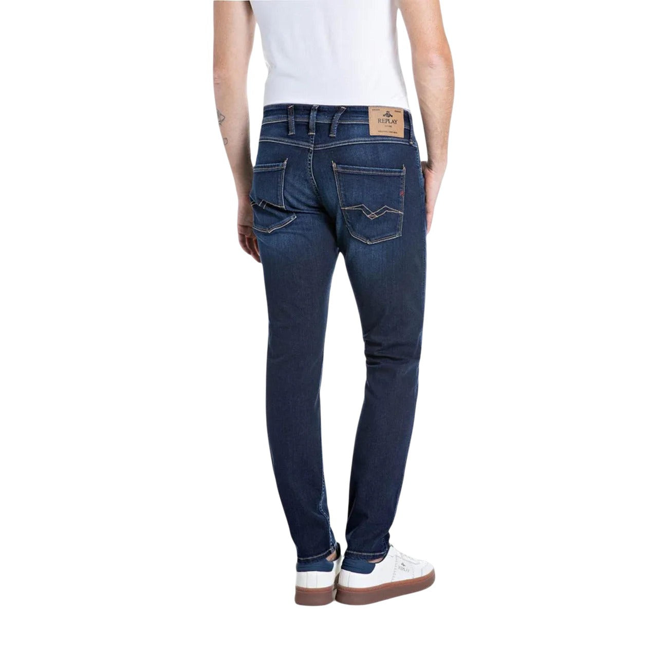 Replay Jeans in Cotone Uomo Blu 10 OZ DARK INDIGO POWER STRETCH DENIM