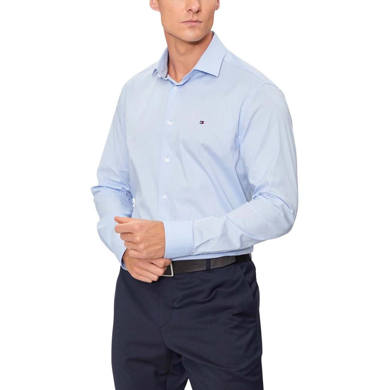 Camicia Uomo Azzurro Maniche Lunghe Autunno/Inverno Tommy Hilfiger