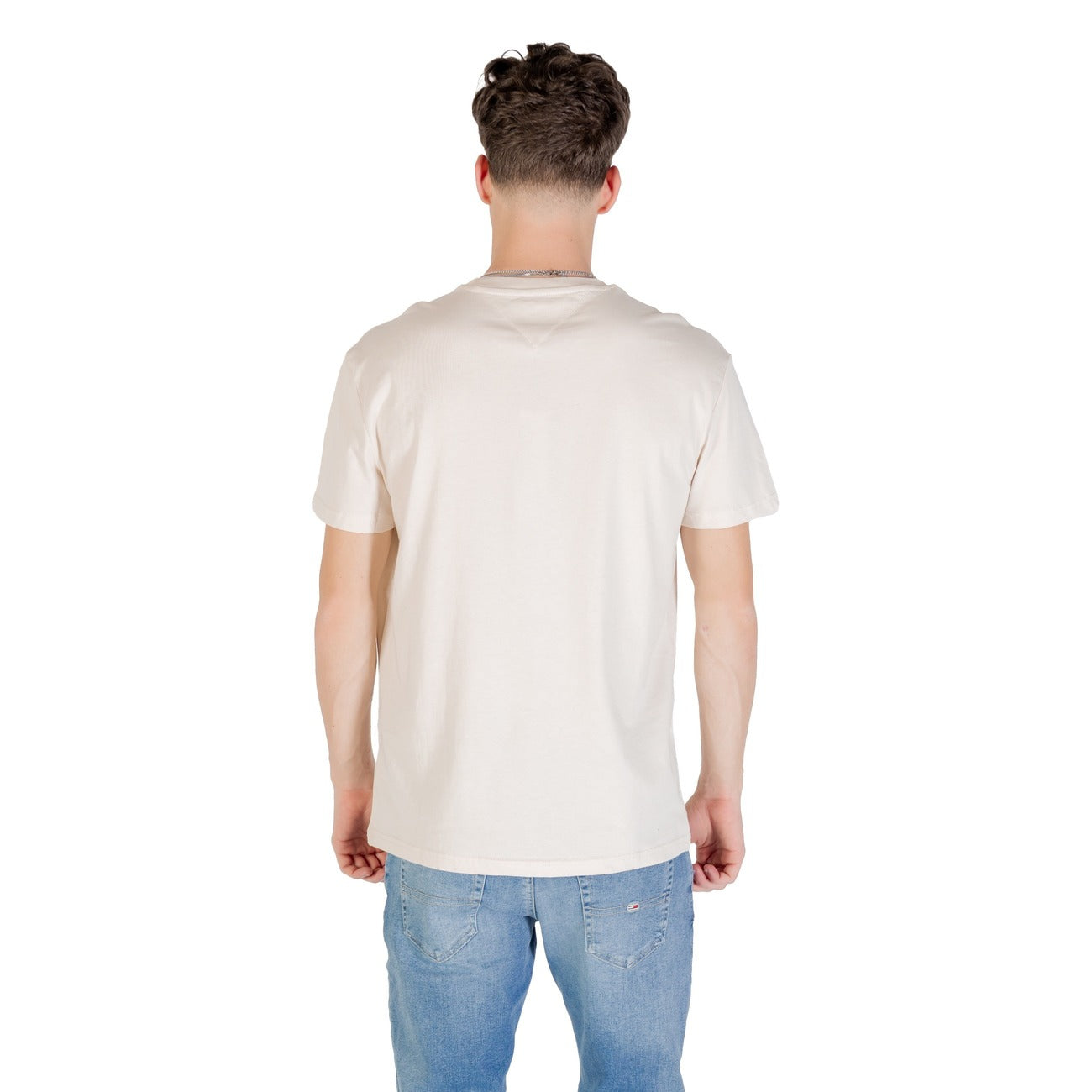 T-shirt Uomo Stampa Cotone Organico Beige Tommy Hilfiger Jeans