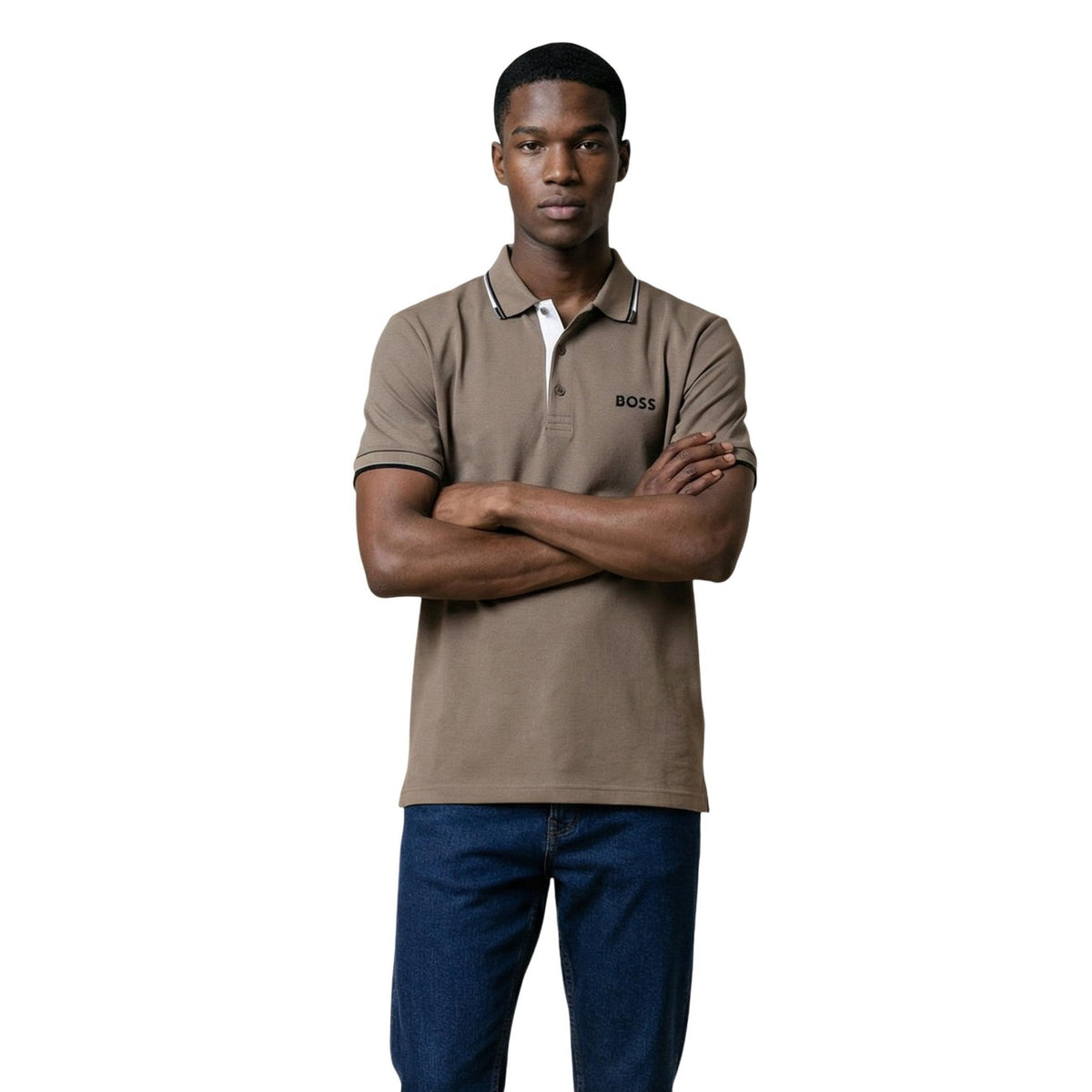 Boss Polo in Cotone Uomo Grigio 50469102