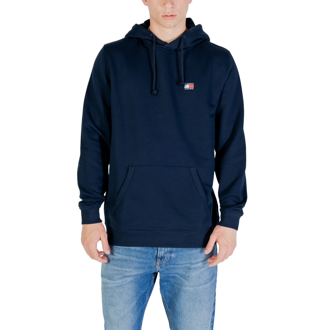 Felpa Uomo Tommy Hilfiger Jeans con Cappuccio in Cotone Organico Blu