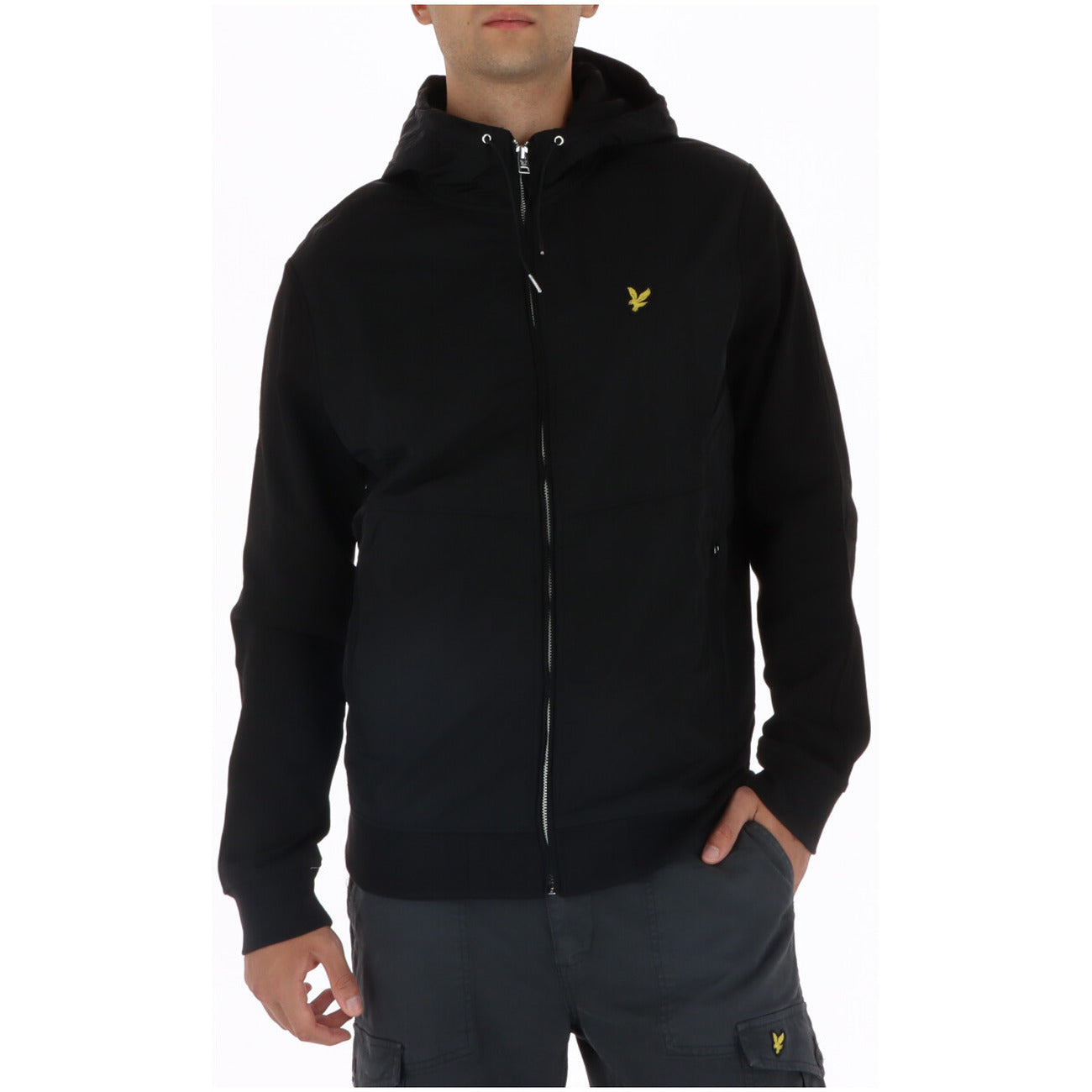 Lyle & Scott Cappuccio e Zip in Cotone Felpa Uomo Blu