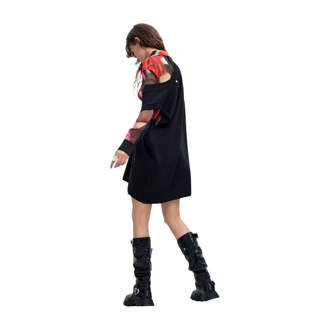 Desigual Abito in Poliestere Donna Nero VEST_MAMEN_LACROIX