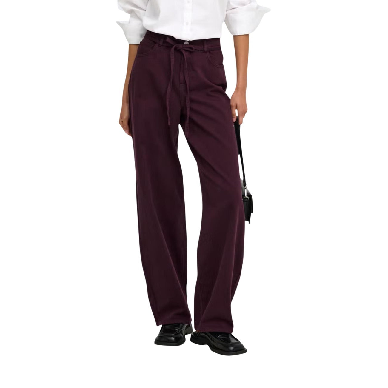 Only Jeans in Cotone Donna Marrone ONLGIANNA-SILLA MW ST BELT PANT PNT NOOS
