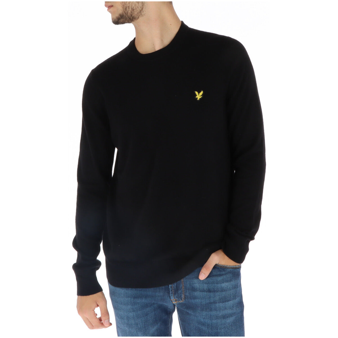 Girocollo Lana Merino e Cotone Nera Nero