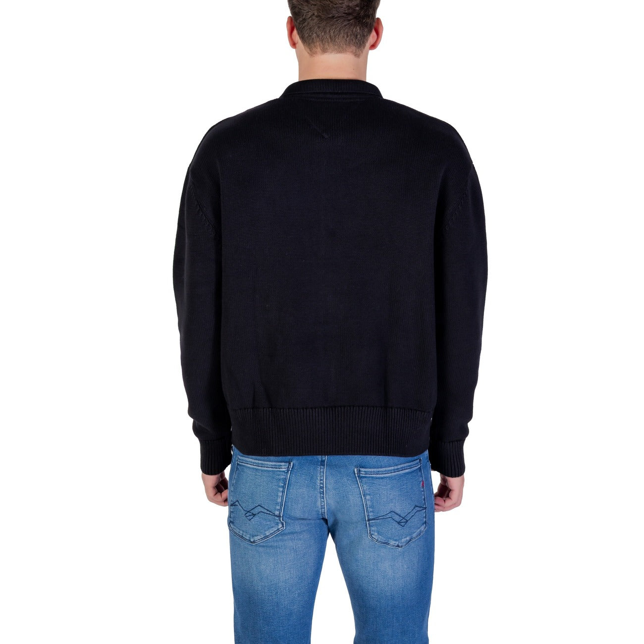 Maglia Uomo Tommy Hilfiger Jeans in Cotone Organico con Zip - Nera A/I