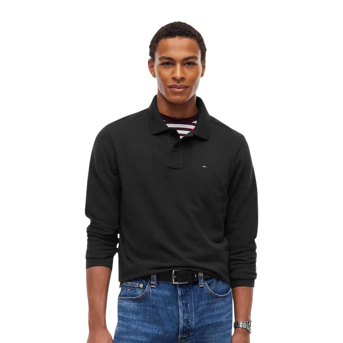 Tommy Hilfiger Jeans Polo in Cotone Uomo Nero