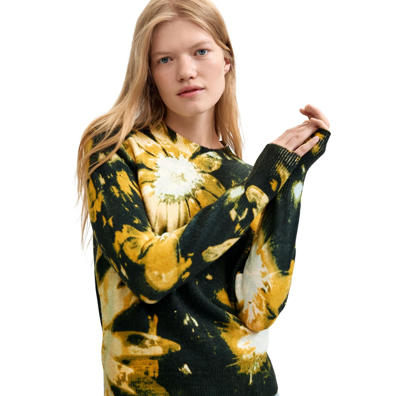 Desigual Maglia in Acrilico Donna Nero JERS_DARKBOTANIC