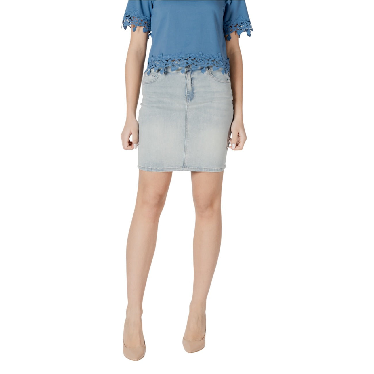 Morgan De Toi Gonna in Cotone Donna Blu 241-JULIE
