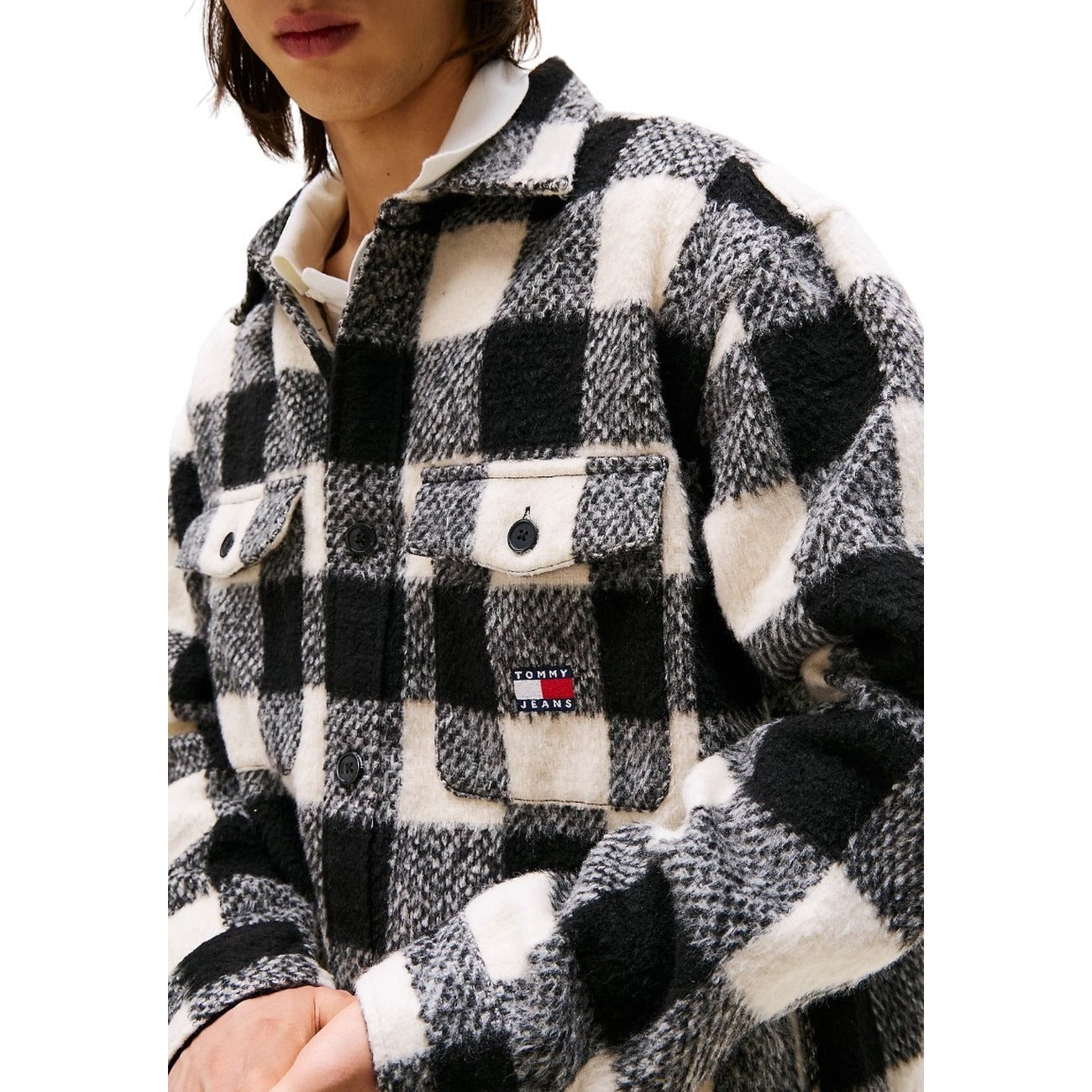 Giacca Uomo Tommy Hilfiger Jeans Nera a Quadri Autunno/Inverno