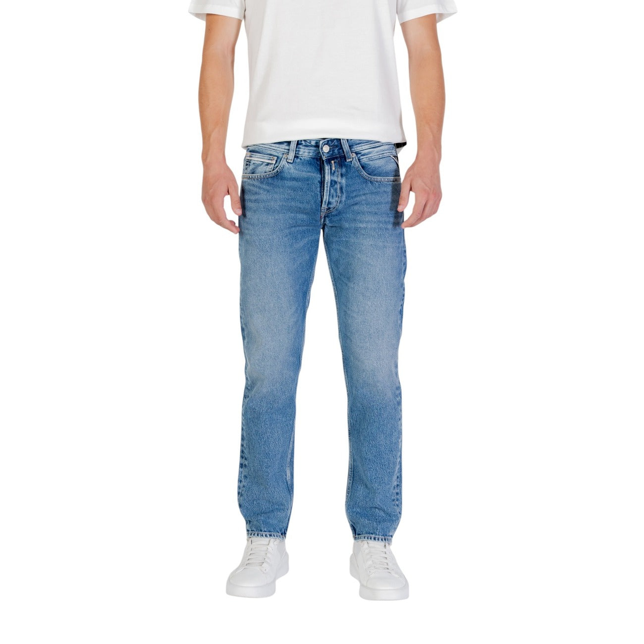 Replay Jeans Uomo Azzurro Effetto Consumato Autunno/Inverno
