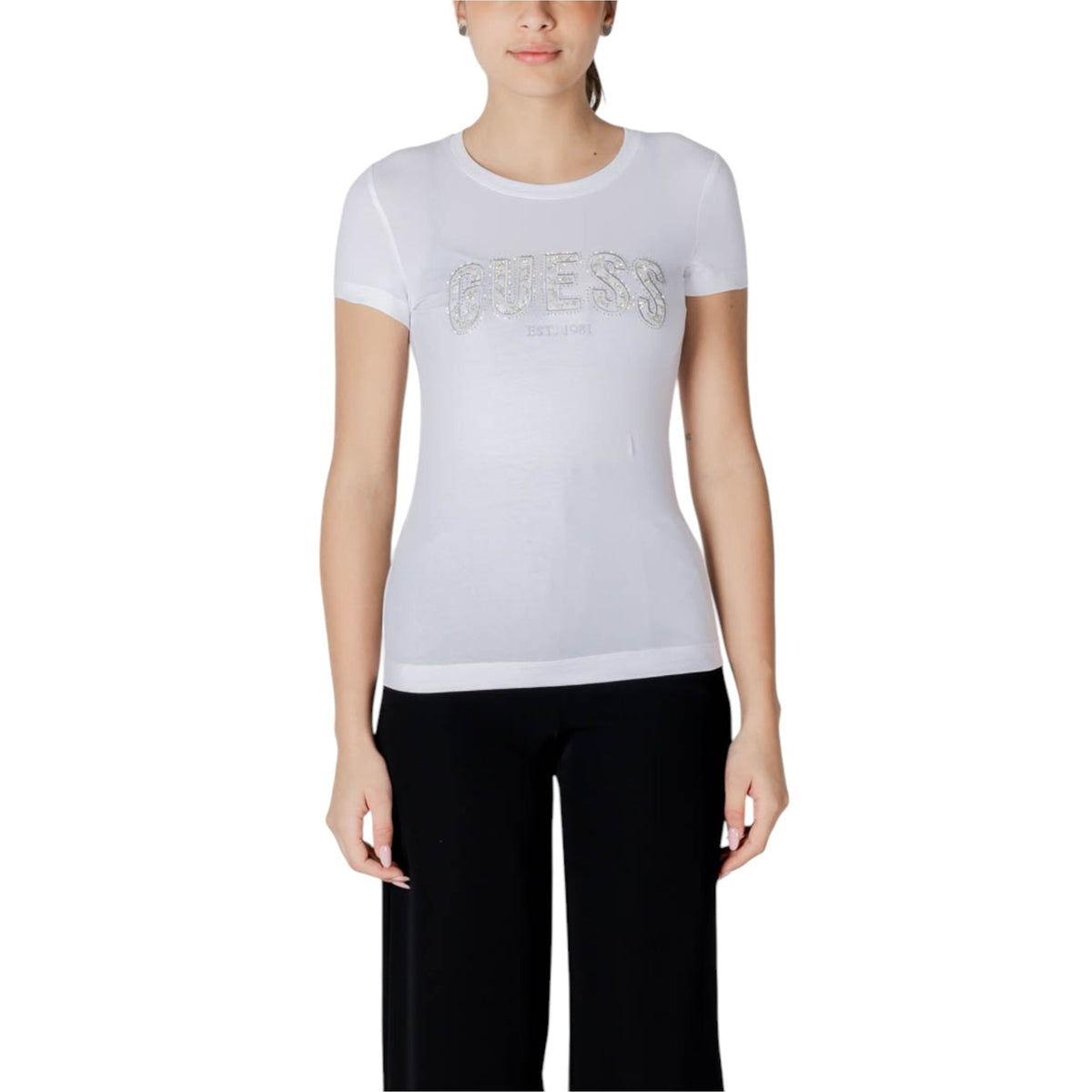 Guess T-shirt in Cotone Donna Blu W5GI04 J1314